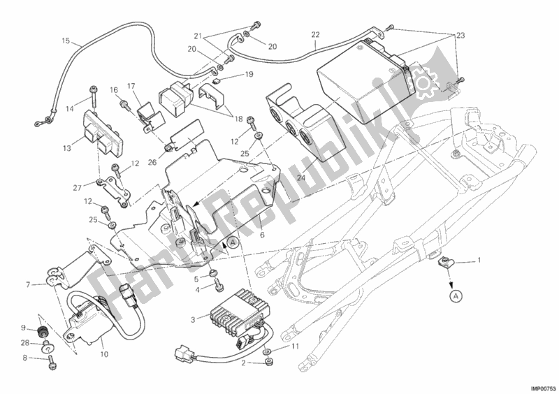 Tutte le parti per il Batteria del Ducati Streetfighter 848 USA 2012